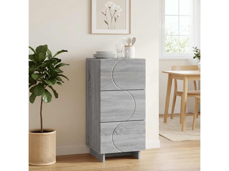 Buffet salon, buffet de rangement sonoma gris 33,5x34,5x75 cm bois d'ingénierie shl63226 - Conforama B