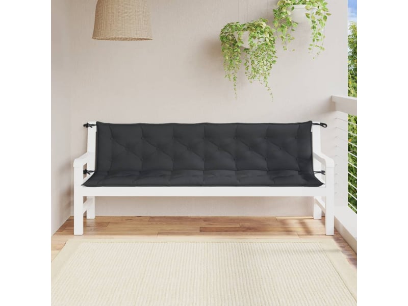  Lot de 2 coussins de banc de jardin, coussins d'assise anthracite mélangé tissu cf58621  - Conforama C