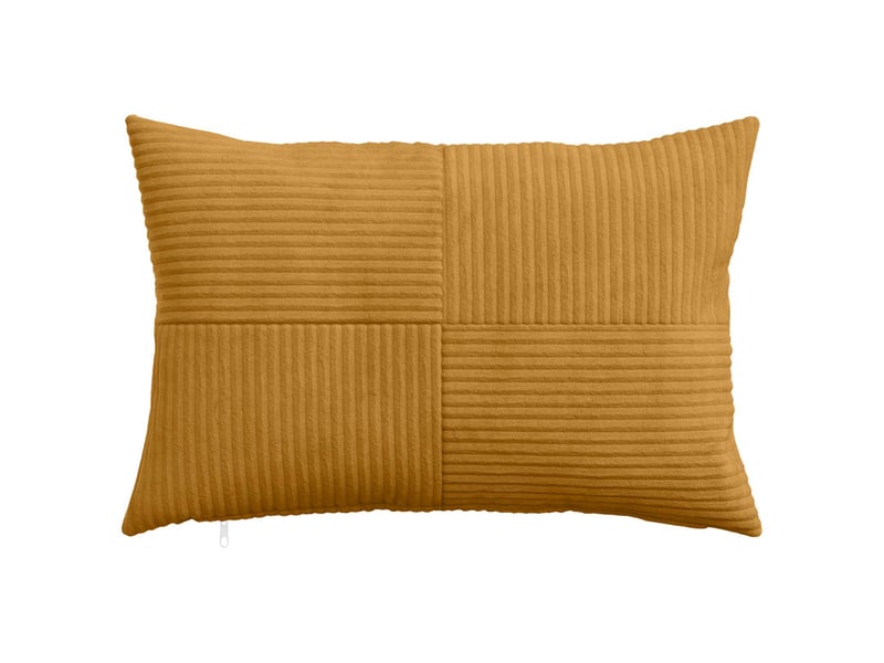  Lot de 6 housses de coussin almelo jaune 50 x 75 cm velours côtelé cf49885  - Conforama A
