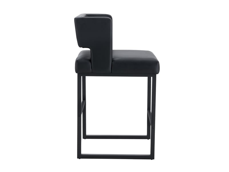  Lot de 2 tabourets de bar 53x48x91 cm, noir, pu, métal, chaises hautes assise carrée, cuisine  - Conforama D