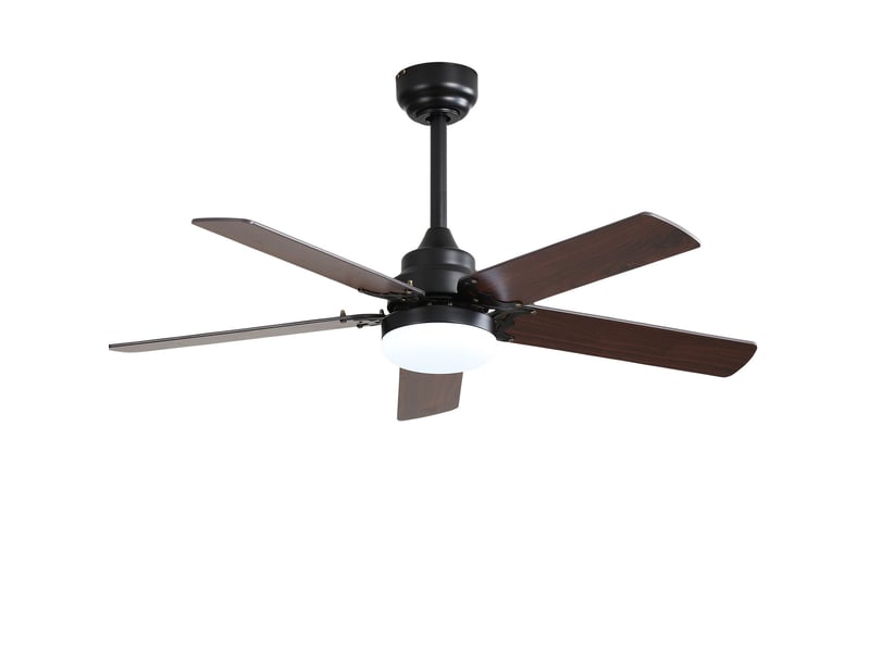 Ventilateur de plafond 106,68 cm noir mat mdf, led 18 w avec télécommande et moteur dc réversible
