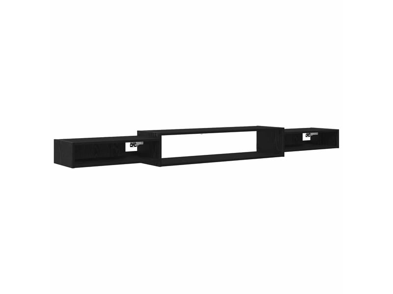  Meuble tv - banc tv - meuble de rangement mural montage mural chêne noir 220 x 28 x 21 cm  - Conforama A