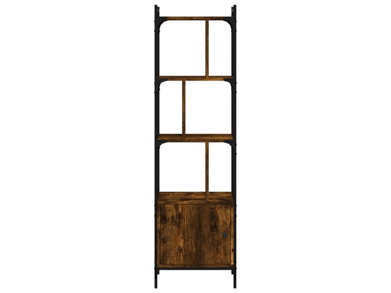  Bibliothèque, armoire à livres avec porte chêne fumé 44,5x30x154,5 cm  - Conforama D