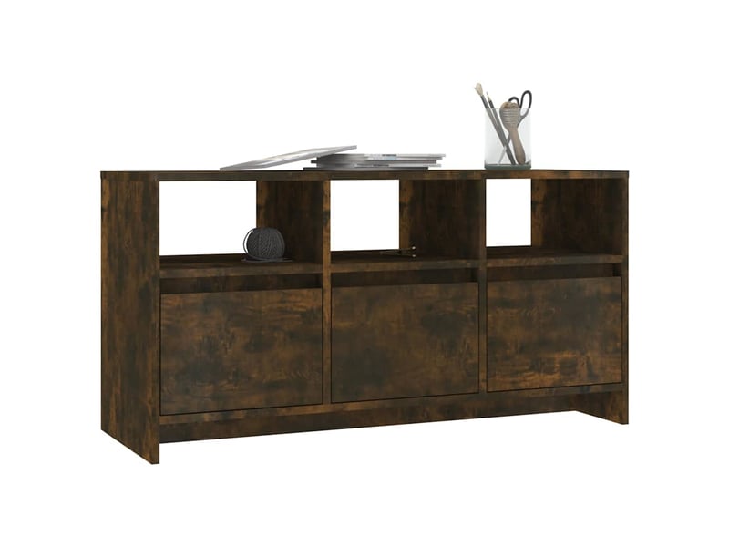  Meuble tv - banc tv - meuble de rangement chêne fumé 102x37,5x52,5 cm bois d'ingénierie  - Conforama D