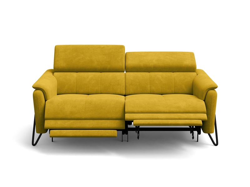  Canapé 3 places roden, 2x relax, tissu velours jaune foncé RODEN - Conforama C