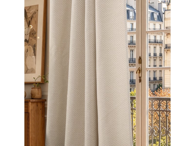  Lot de 2 rideaux à œillets 140 x 240 cm victoria fils teints jacquard  - Conforama E