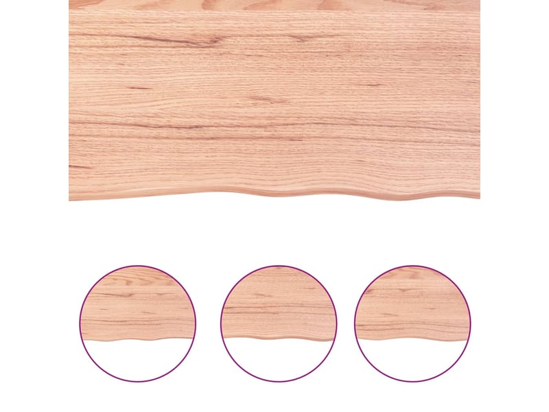 Comptoir de salle de bain, plan de travail marron clair 40x60x2 cm bois traité cf65825 - Conforama D