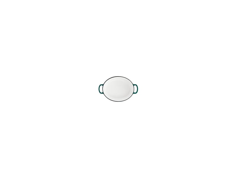  Cocotte ovale fonte émaillée 23x29 cm vert forêt compatible induction 7873638 - Conforama B