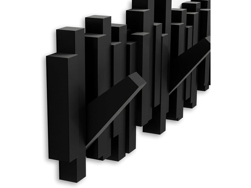  Porte-manteau mural moderne, créatif pour touches de piano avec 5 crochets pliants, noir XJD001172ZLS - Conforama C