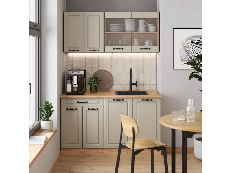 Vicco cuisine, sable campagnechêne doré, 140cm sans plan de travail - Conforama C