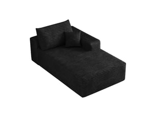 Canapé droit fixe <strong></strong> <strong></strong> 1 place Tissu noir