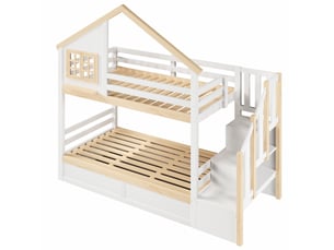 Lit superposé 2x90x200 cm MAISENTIEL coloris bicolore