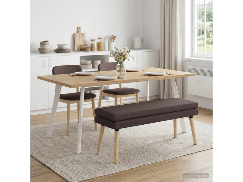  Banc d'entrée, banc à double couche marron foncé 110x40x47 cm tissu  - Conforama C