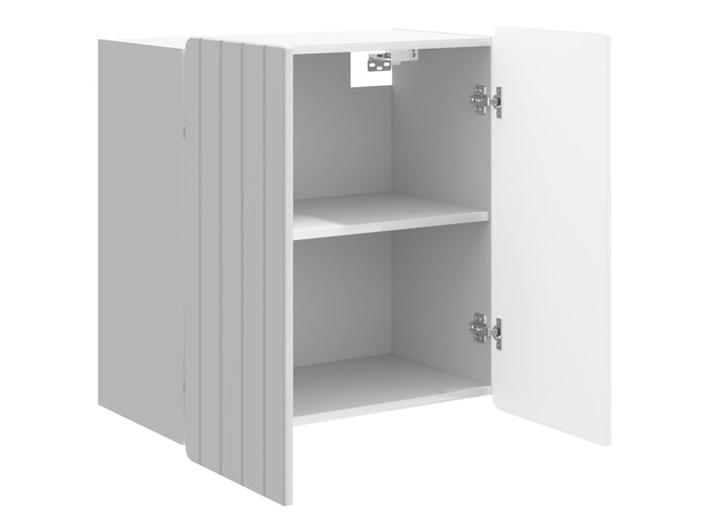  Armoire murale salon, meuble de rangement blanc brillant 59 x 31 x 64 cm bois d'ingénierie  - Conforama C