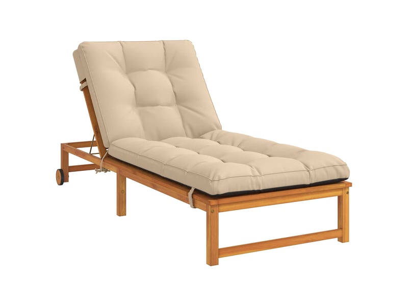  Coussin de transat, coussin pour bain de soleil vianen 100 % polyester crème 200 x 90 x 8 cm cf56302  - Conforama C