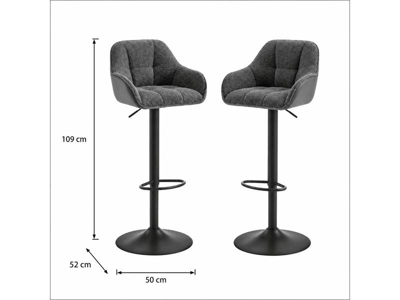 Chaises confortables pour salle à manger, cuisine, dressing et bureau – tabourets de bar (lot de 2) - Conforama C