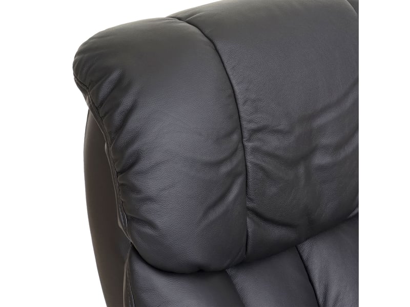  Mca fauteuil relax calgary xxl, fauteuil de télévision avec tabouret, cuir, charge 180kg - noir, aspect noix  - Conforama C