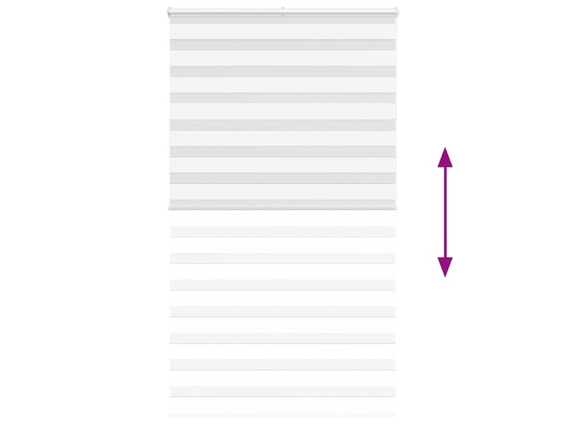  Store zèbre, store de fenêtre blanc 120x200 cm largeur du tissu 125,9cm polyester cf48359  - Conforama E