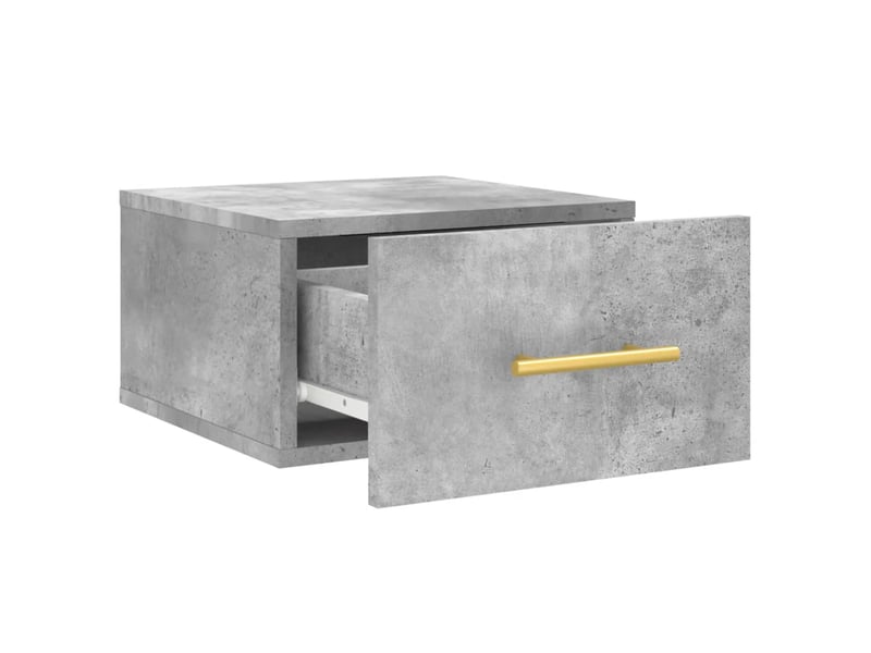  Table de chevet - cabinet de chevet - table de nuit murale gris béton 35x35x20 cm  - Conforama E
