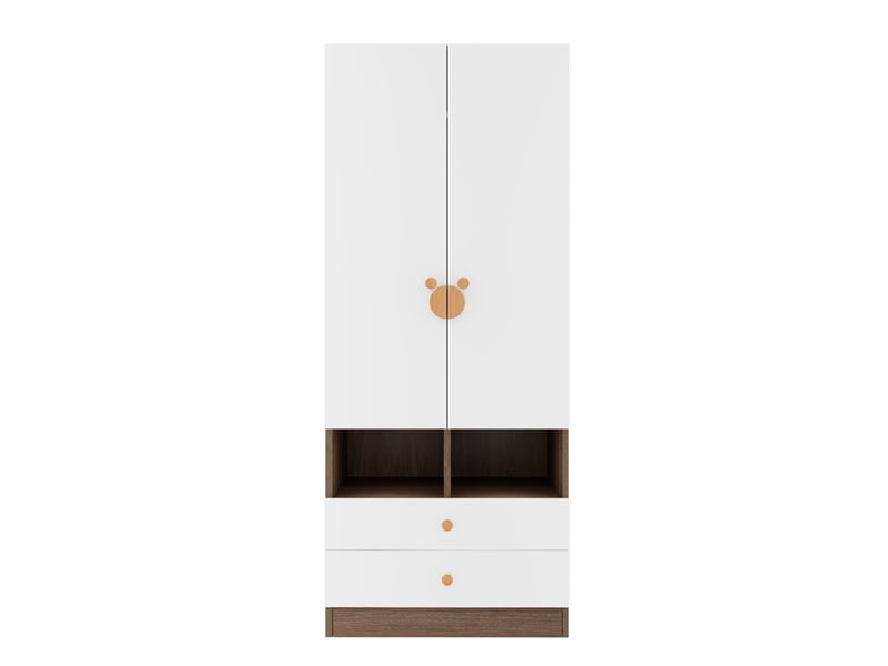  Armoire 70x50x170 cm deux portes mdf bois et blanc  - Conforama D