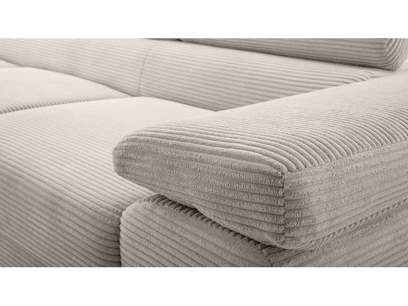  Canapé d’angle en velours côtelé arborio 280 cm blanc doux g Arborio - Conforama D
