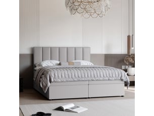 Lit coffre 200x200 cm IDOHOME ZELTO coloris gris