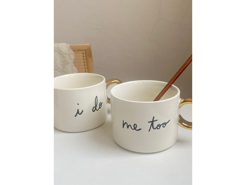  Mug en céramique, lettres ba, anse dorée, 450 ml  - Conforama E