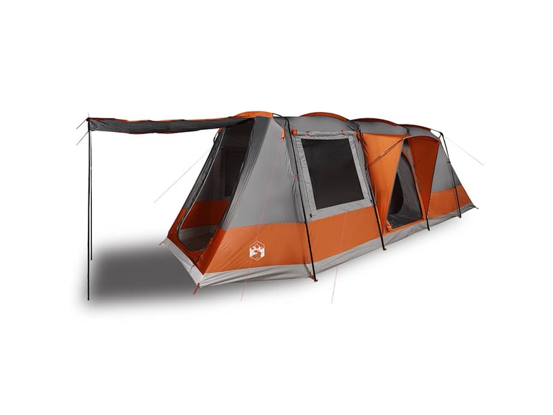  Tente de camping, tente tunnel 4 personnes gris et orange imperméable shl54940  - Conforama D