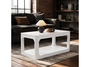 Table basse rectangulaire coloris blanc <strong>CHICFURN</strong> <strong></strong> - 50 cmx100 cm