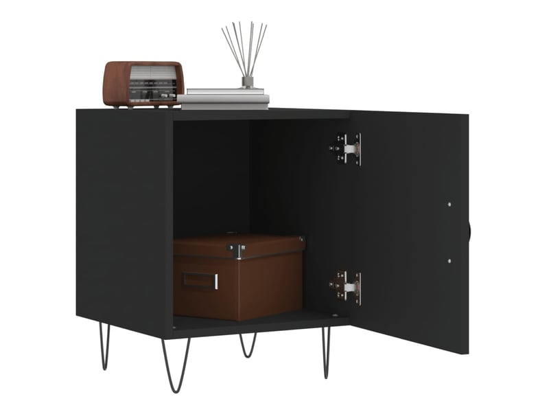  Lot de 2 tables de chevet - cabinet de chevet - table de nuit noir 40x40x50 cm bois d’ingénierie  - Conforama B