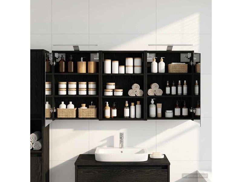  Ensemble de meubles de salle de bain 3 pcs 126x16x62.5 cm shl3466  - Conforama D