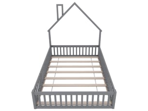 Lit cabane 140x200 cm MAISONORA coloris gris