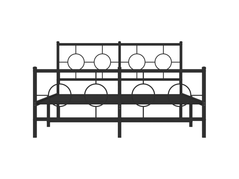  Lit double- lit adulte -  cadre de lit métal sans matelas avec pied de lit noir 135x190cm  - Conforama D
