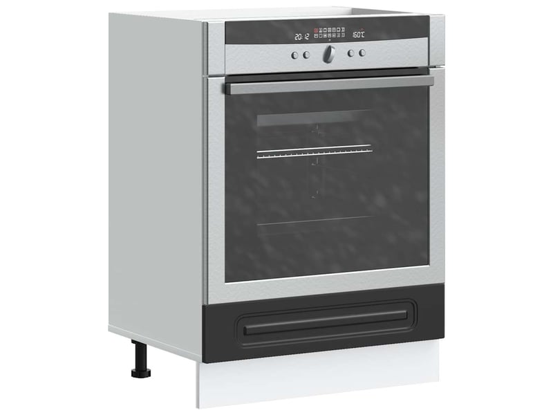  Armoire à four, armoire de cuisine kalmar noir bois d'ingénierie  - Conforama B