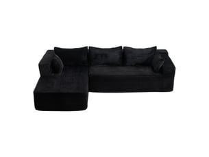 Canapé sectionnel compression avec chaise confortable, canapé en forme de l boneless avec siège profond, canapés modulaires minimalistes convertibles pour salon chambre appartement