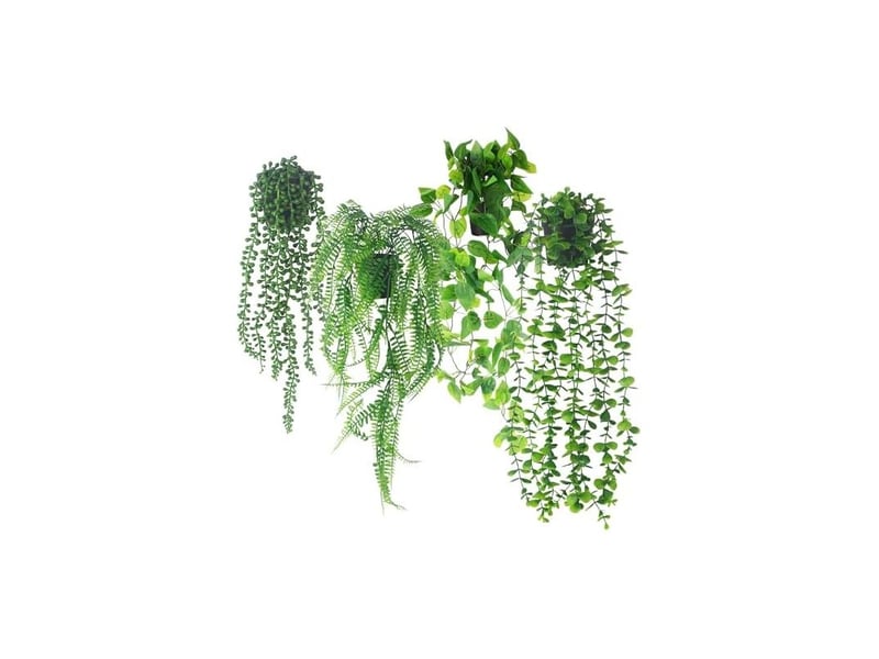  Pièces plante artificielle en suspension, plantes artificielles comme vraies, plantes artificielles en pot pour décoration intérieure et extérieure, plantes artificielles pour jardin  - Conforama A