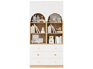 Bibliotheque coloris  bicolore 3 étagère(s) MEUBLIV  - 100 cm x 200 cm