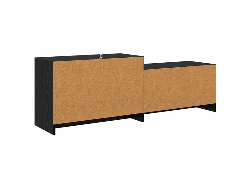  Meuble tv - banc tv - meuble de rangement 147 x 35 x 50 cm chêne noir bois d'ingénierie  - Conforama E