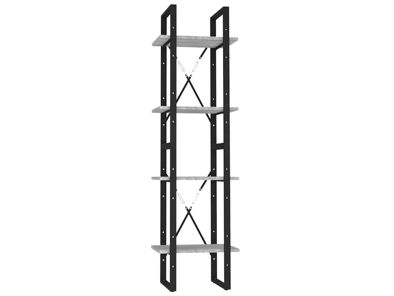  Bibliothèque 4 niveaux, armoire à livres sonoma gris 40x30x140 cm bois  - Conforama A