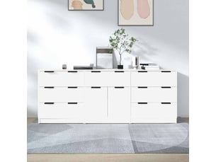 Buffets 3 pcs - bahut - meuble de rangement blanc bois d'ingénierie