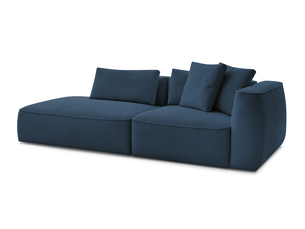 Canapé droit fixe BOBOCHIC LEOPOLD 3 places Velours bleu