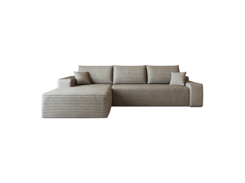Canapé d'angle modulable 270 cm en l - chaise-longue, moderne, grande assise, montage non requis, camel - Conforama A