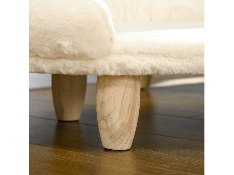  Canapé surélevé 47x40x20 cm déhoussable bois blanc crème  - Conforama D