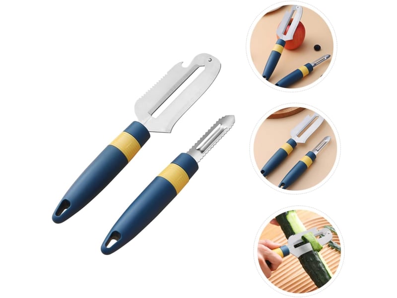  2pièces couteau à fruits acier inoxydable couteau office créatif épluche-pommes de terre grattoir à écailles de poisson pratique  - Conforama D