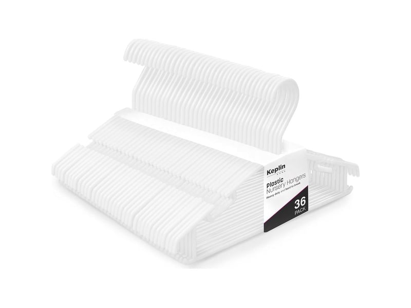  Lot de 36 cintres pour vêtements d'enfants, en plastique antidérapant, ronds et peu encombrants, pour un rangement optimal des vêtements d'enfants.  - Conforama A