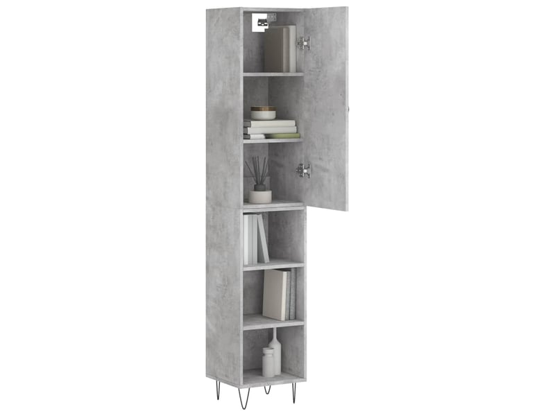  Buffet haut - bahut - meuble de rangement gris béton 34,5x34x180 cm bois d'ingénierie  - Conforama C