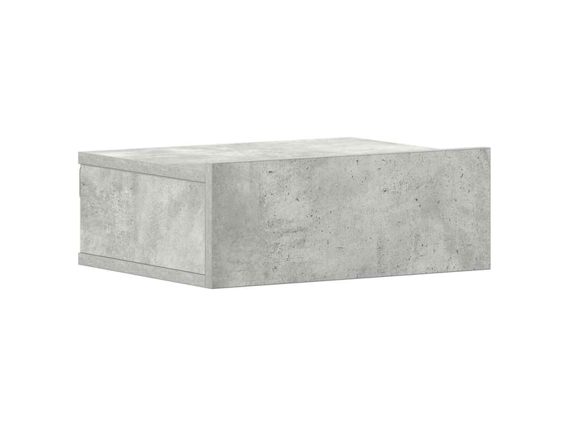  Lot de 2 tables de chevet - cabinet de chevet - table de nuit flottantes gris béton bois d'ingénierie  - Conforama D