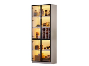 Vitrine coloris bicolore 5 étagère(s) <strong></strong> <strong>Fay Lum</strong> - 80 cmx200 cm
