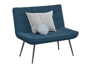 Banc, canapé 2 places bleu 110x74x84 cm velours