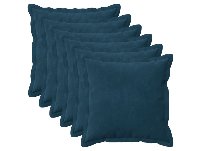  Lot de 6 coussins avec oreiller, coussins décoratifs houten bleu fløjl cf51241  - Conforama A